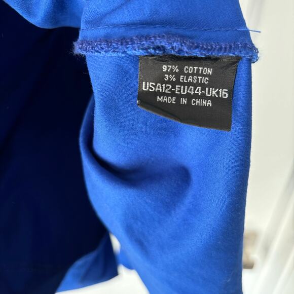 Hearts & Roses London Pin Up Sailor Swing Mini Dress in blue w/ red bow Size 12 - Picture 5 of 5